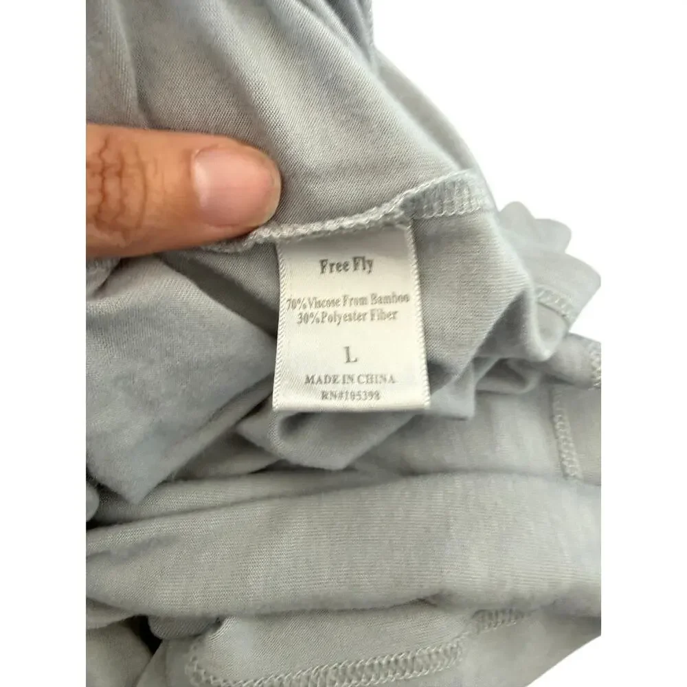Free Fly Bamboo Lightweight Hoodie Men's Slate Long Sleeve Size L